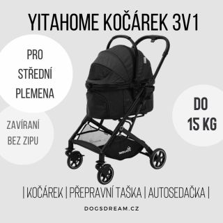 Celočerný 🤩 3v1 kočárek od Yitahome je malý, skladný ale s pevnou hliníkovou konstrukcí. Skvělý například do města ale...